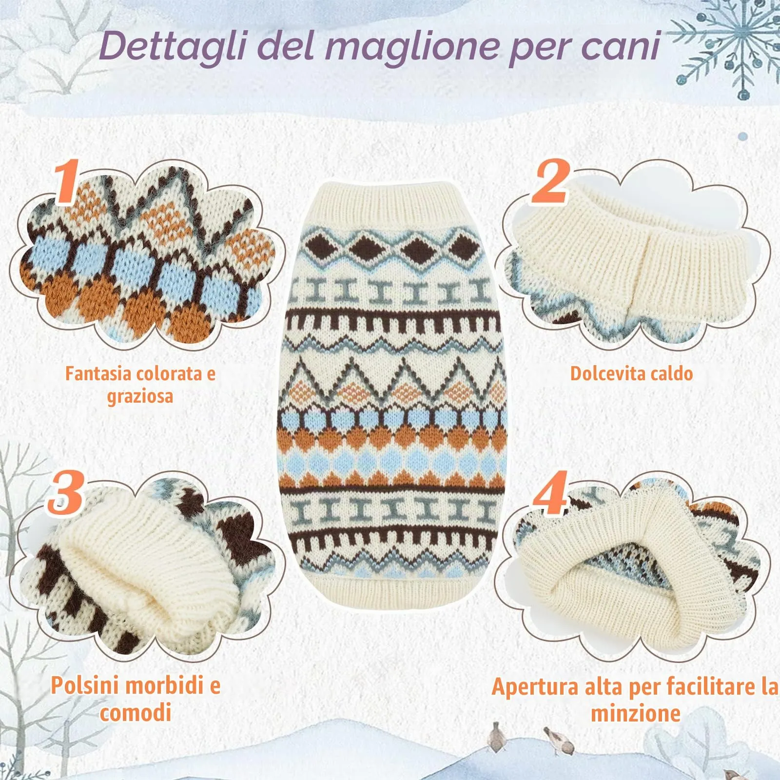 Hjumarayan Maglione per Cani di Taglia Piccola e Media, Pullover Invernali Lavorato a Maglia (M) - immagine 5
