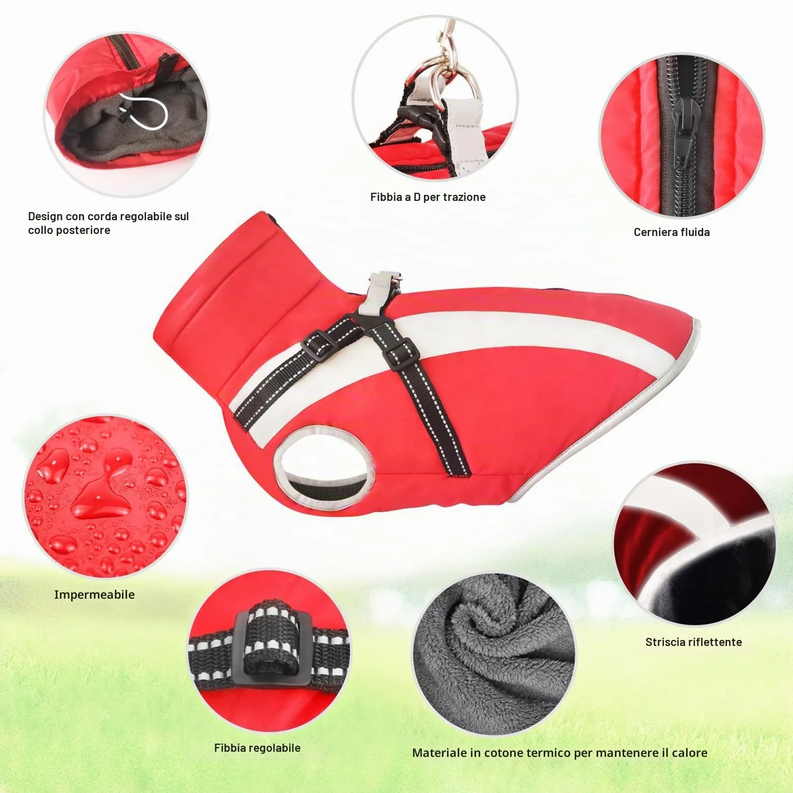 Oslueidy Cappotto Impermeabile per Cane con Harness, Giacca Calda Invernale Antivento, Taglia 4XL - immagine 6