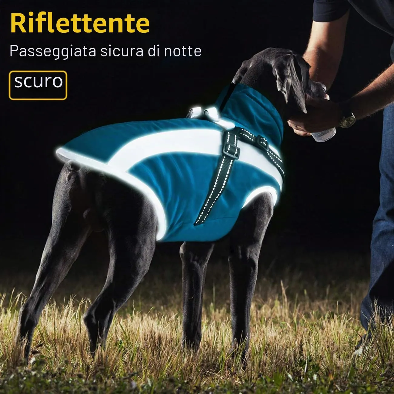 Oslueidy Cappotto Impermeabile per Cani con Harness, Giacca Invernale Calda e Antivento, Taglia 6XL - immagine 7