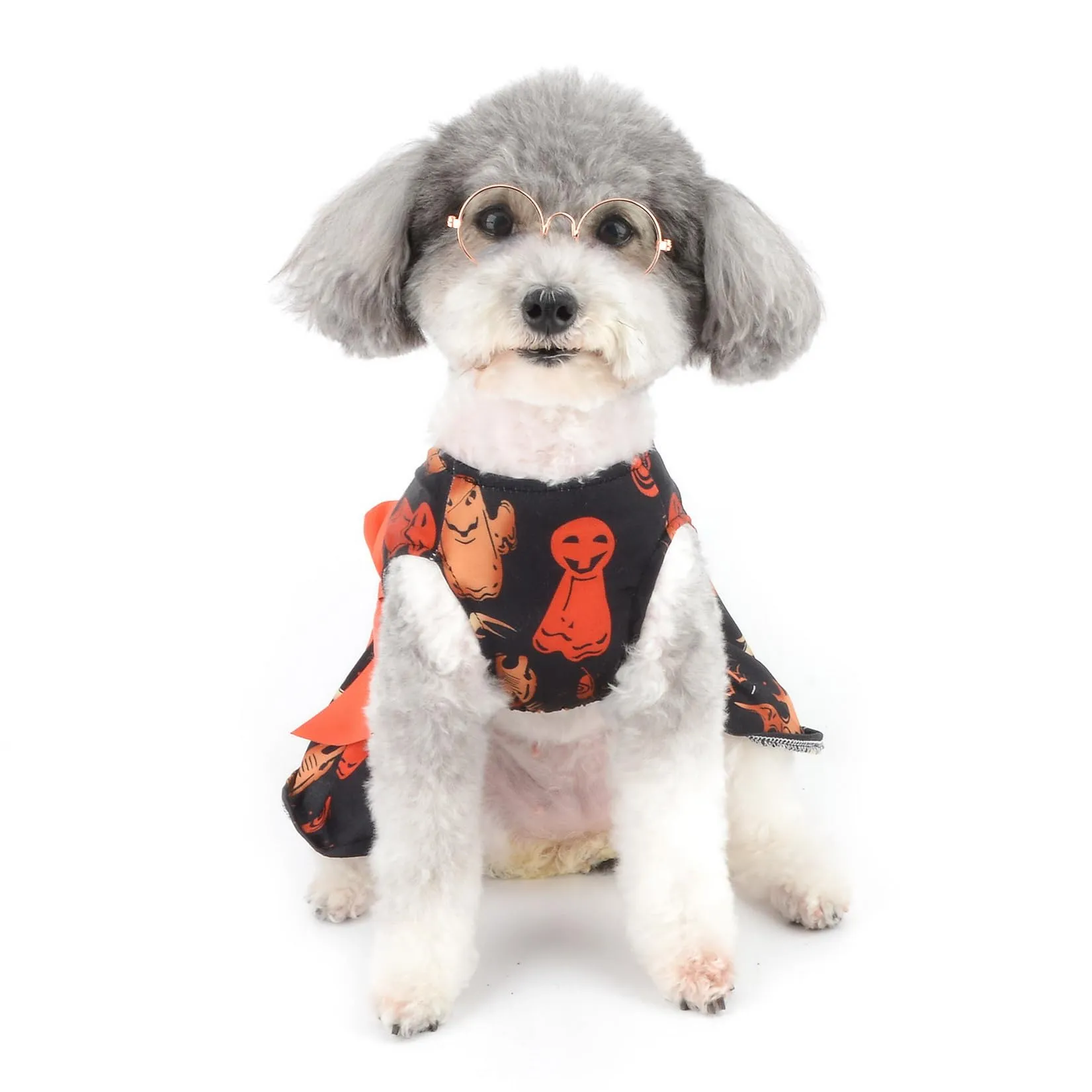 Zunea Costume di Halloween per cani e gatti di piccola taglia, stampa fantasmi, pipistrelli e ragni - immagine 7
