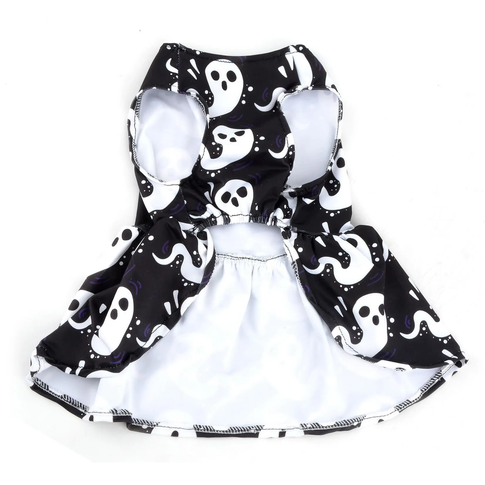 Zunea Costume di Halloween per Cani di Piccola Taglia e Gatti con Stampa Fantasmi, Nero Taglia S - immagine 4