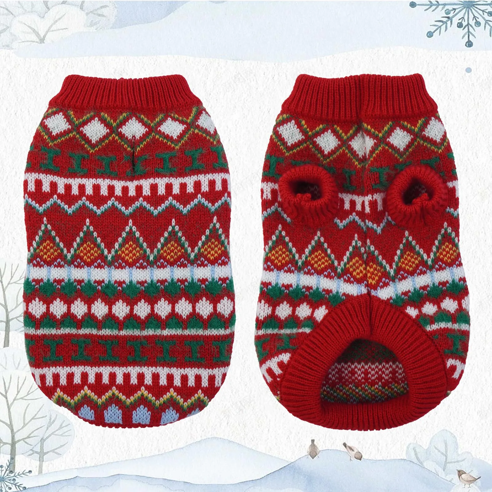 Hjumarayan Maglione di Natale per Cane, Taglia XS, Rosso-Verde - immagine 3