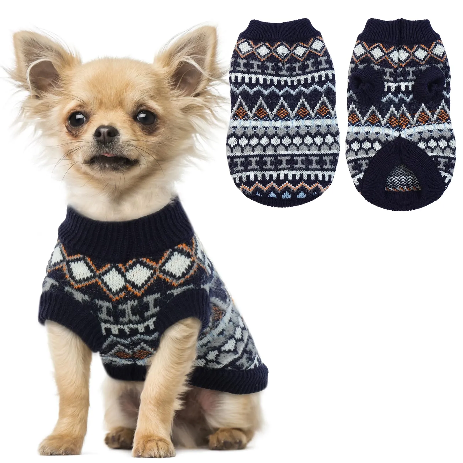 Hjumarayan Maglioncino Cane Boho, Blu Navy, XS - immagine 1