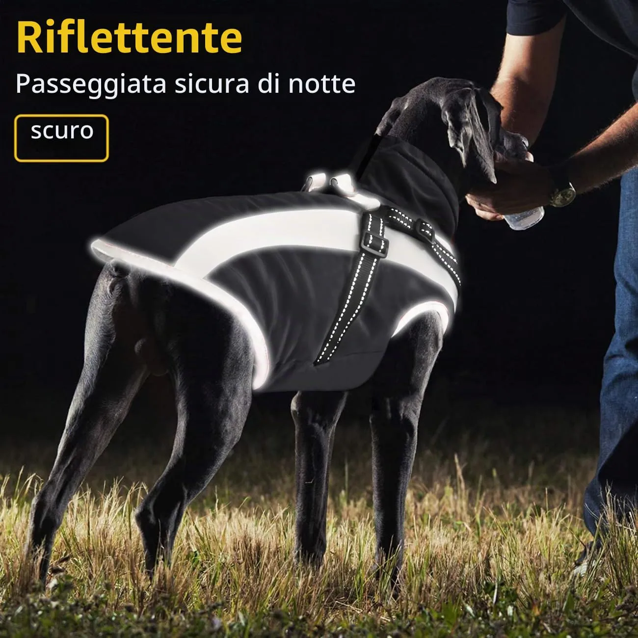 Oslueidy Cappotto Impermeabile per Cane con Harness, Giacca Invernale Antivento per Cani di Piccola e Media Taglia, 6XL - immagine 5