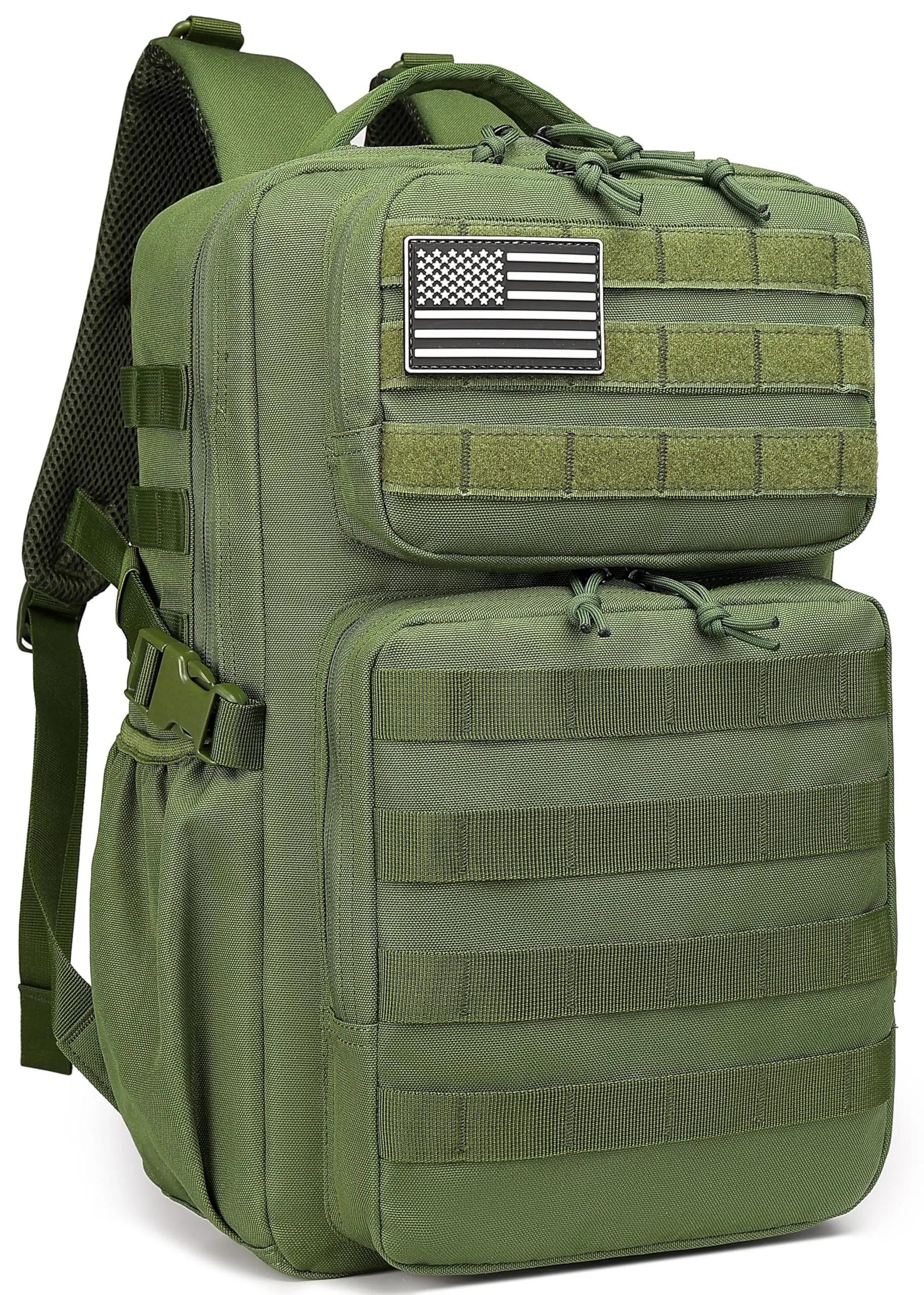 Wotony Zaino Tattico Militare Impermeabile con Sistema MOLLE, 30L, Verde Militare - immagine 2