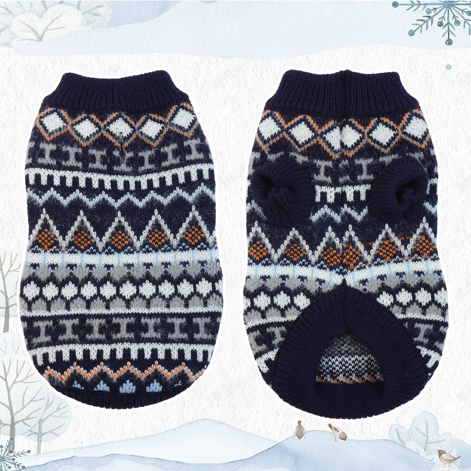 Hjumarayan Maglione Cane Boho, Blu Navy S - immagine 3