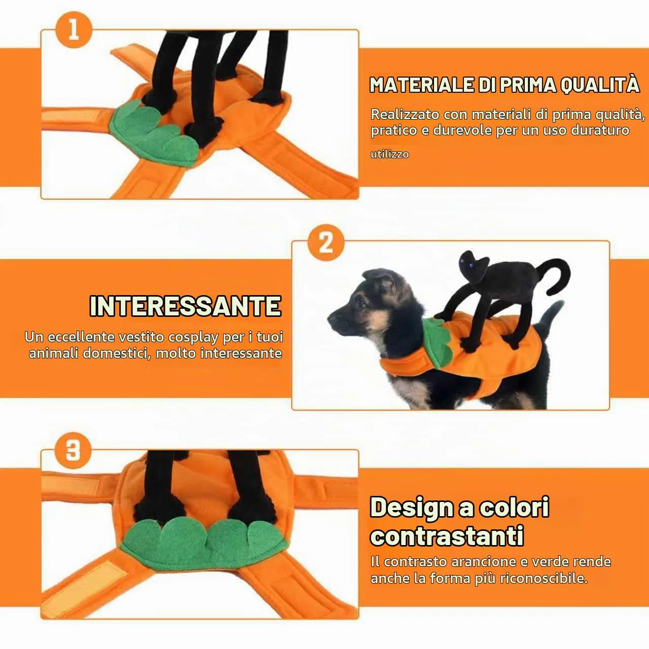 Yesmoyhe Costume di Halloween per Cani e Gatti con Gatto Nero, Taglia M - immagine 4