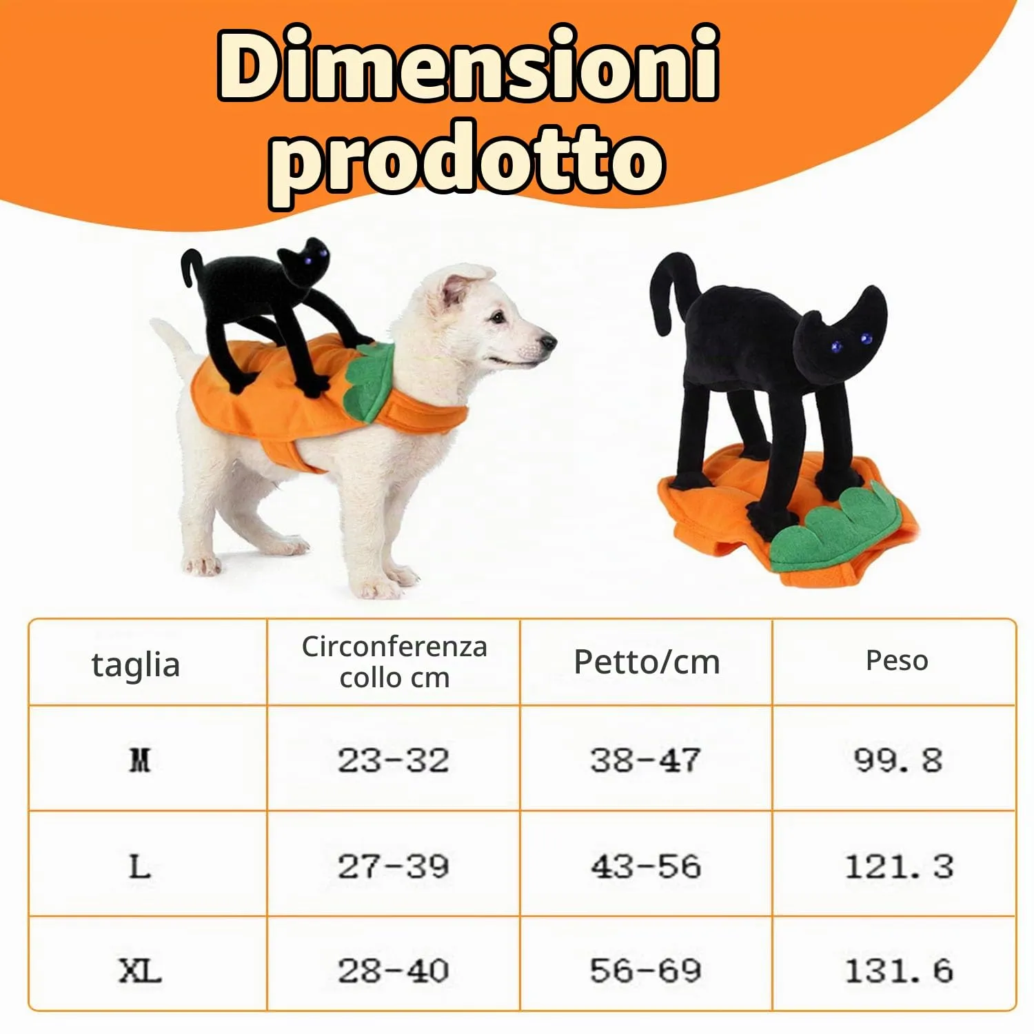 Yesmoyhe Costume di Halloween per Cani e Gatti con Gatto Nero, Taglia L - immagine 2