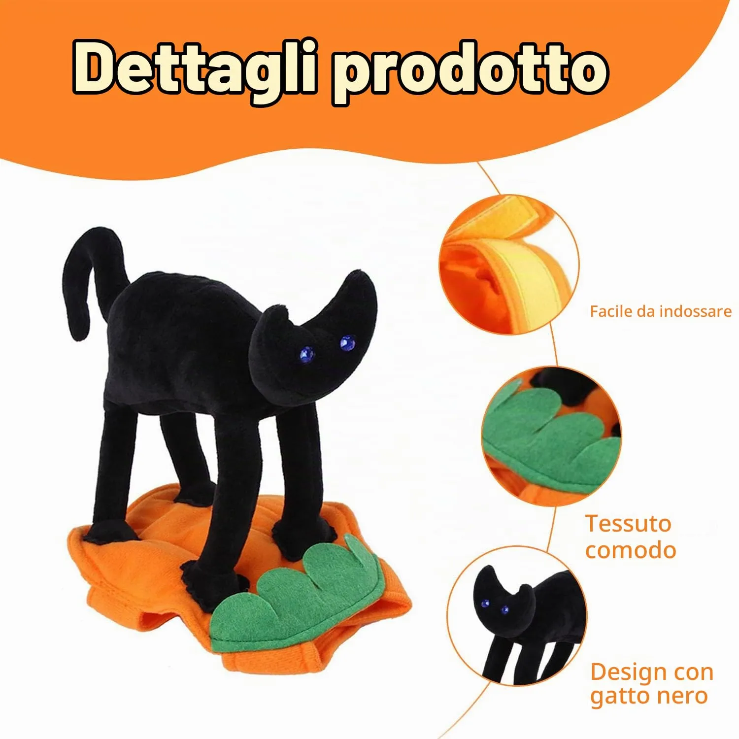 Yesmoyhe Costume di Halloween per Cani e Gatti con Gatto Nero, XL - immagine 3