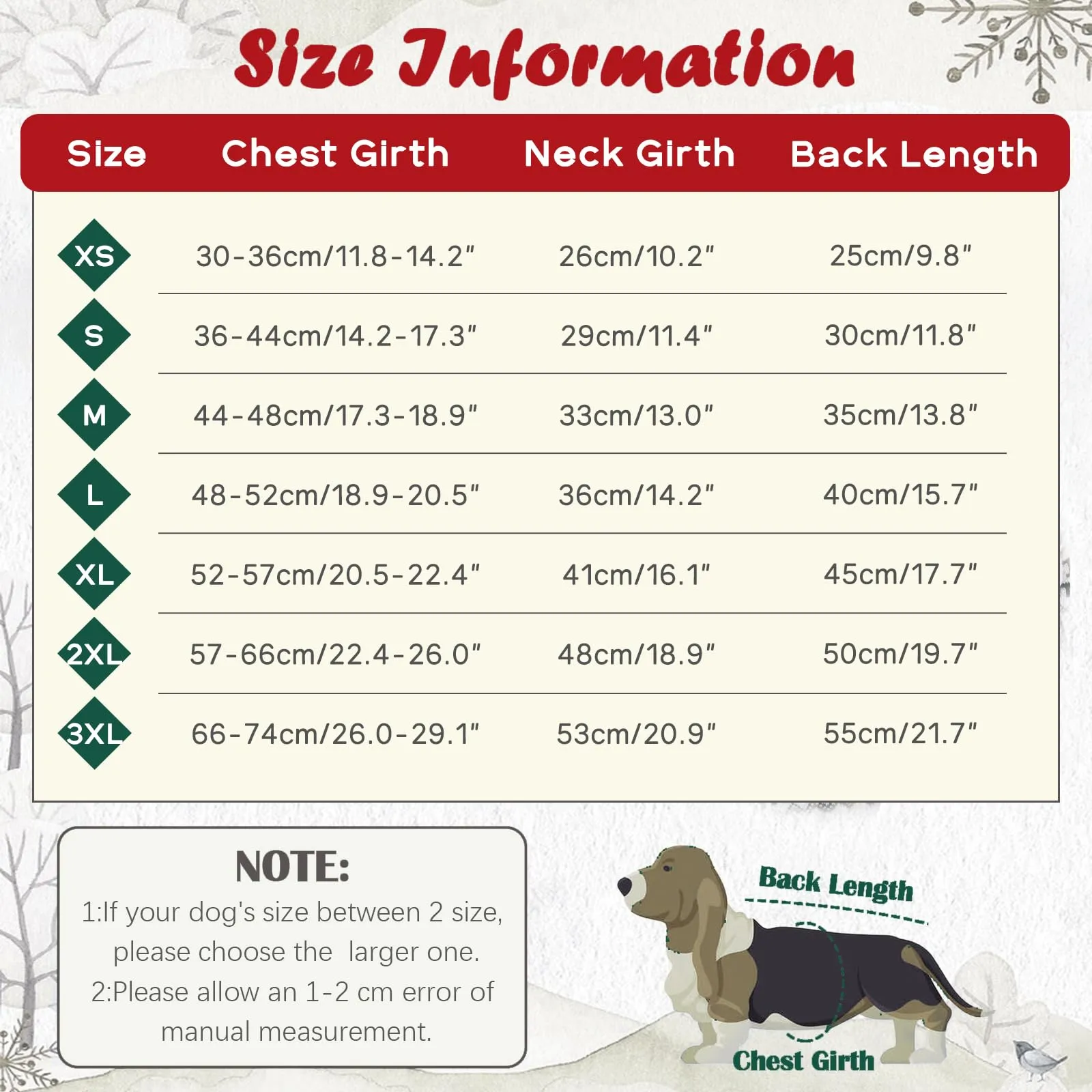 Hjumarayan Maglione Invernale Boho per Cani con Foro per Imbracatura, Rosso, 3XL - immagine 2