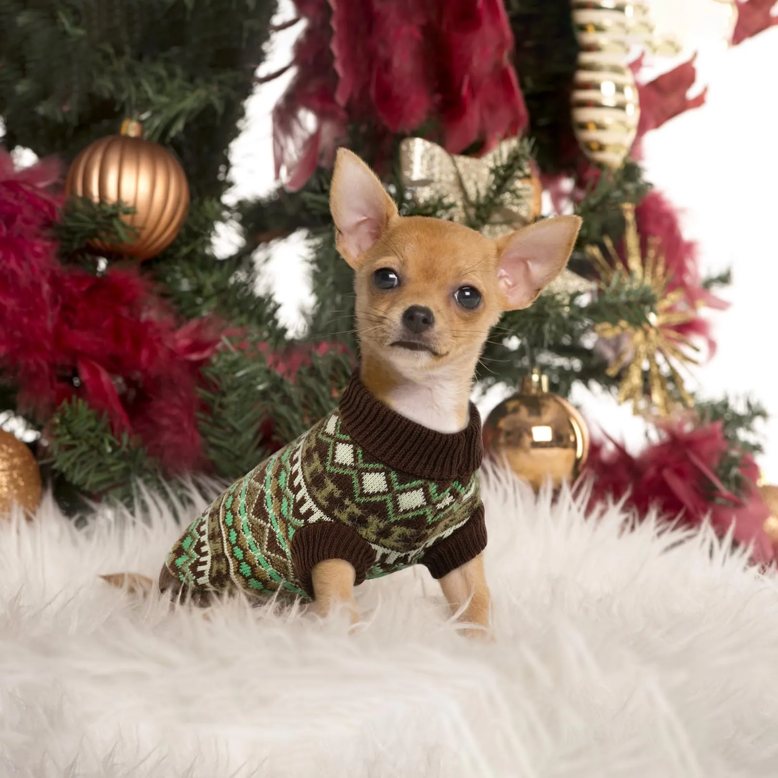 Hjumarayan Maglione per cani in stile bohémien, caldo per inverno con apertura per imbracatura, 3XL - immagine 5