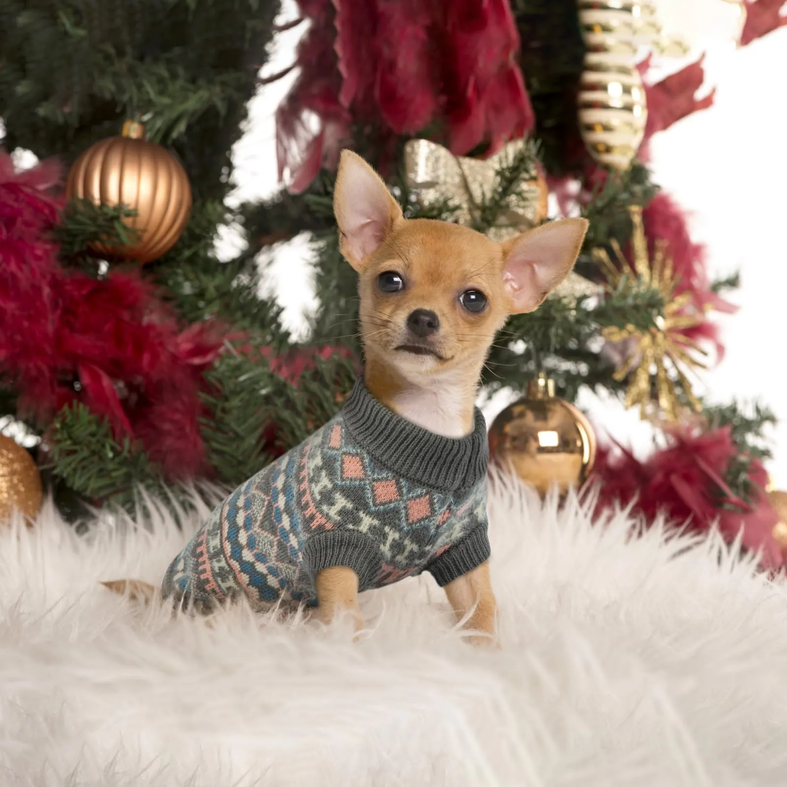 Hjumarayan Maglione Invernale Boho per Cani con Foro per Imbracatura, Grigio, 3XL - immagine 5