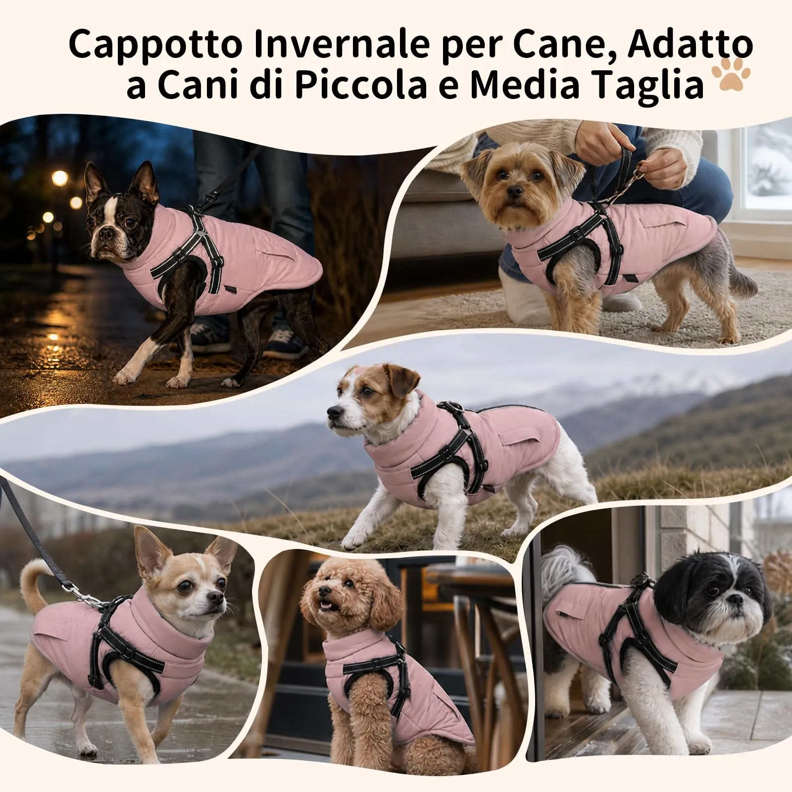 DoggieKit Cappotto Invernale Impermeabile per Cani, Rosa, XL - immagine 7