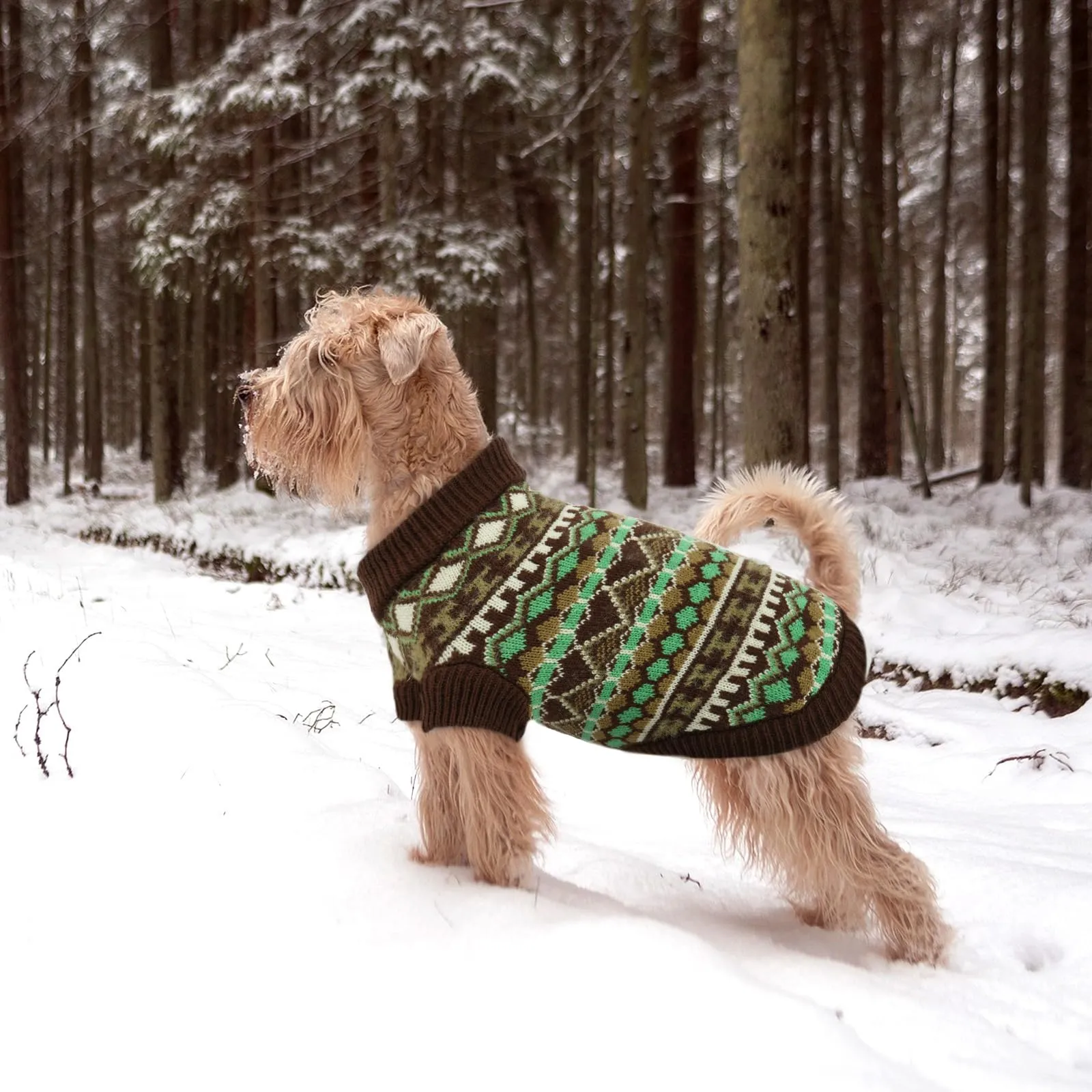 Hjumarayan Maglione per cani stile bohémien, caldo e morbido con apertura per imbracatura - immagine 6