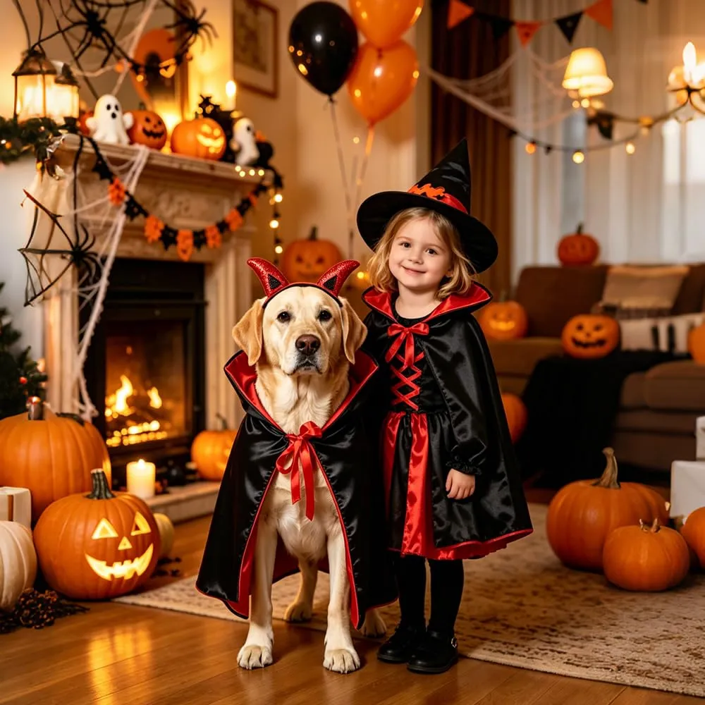 CFifHtOL Costume Mantello Vampiro Doppia Faccia e Copricapo per Gatti e Cani Piccoli, Viola, M - immagine 6