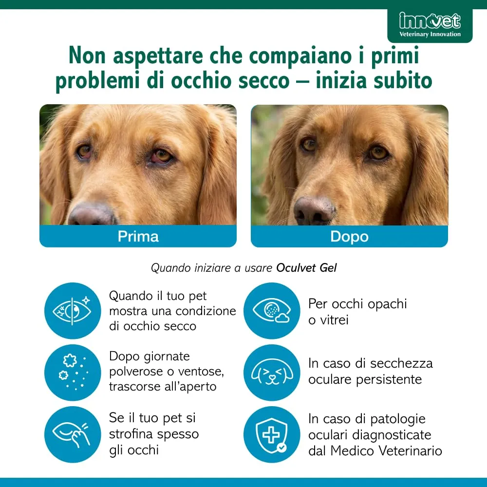 Innovet Oculvet Gel Oftalmico per Cani e Gatti con Acido Ialuronico e Adelmidrol, 10 ml - immagine 4