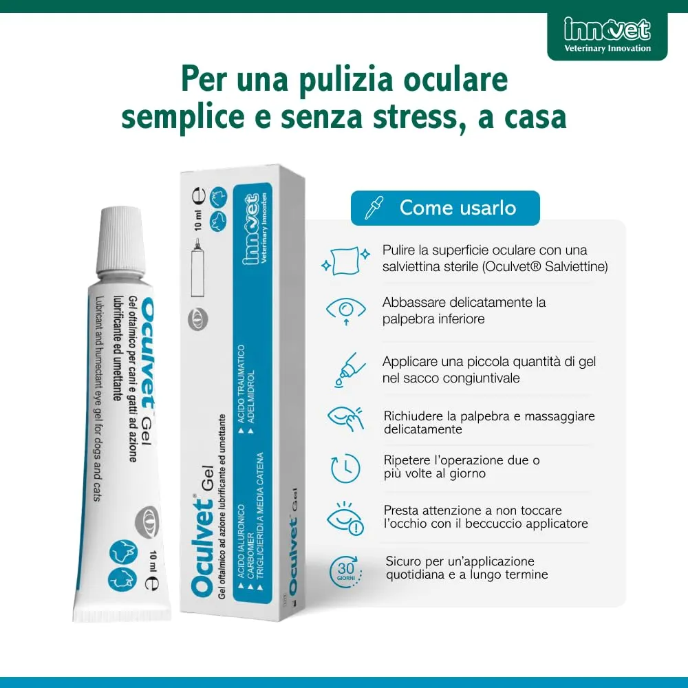 Innovet Oculvet Gel Oftalmico per Cani e Gatti con Acido Ialuronico e Adelmidrol, 10 ml - immagine 5