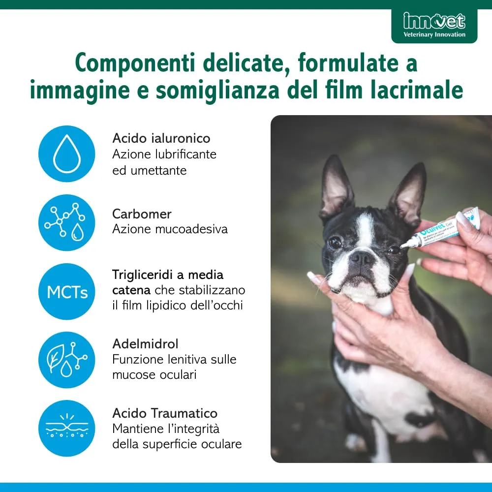 Innovet Oculvet Gel Oftalmico per Cani e Gatti con Acido Ialuronico e Adelmidrol, 10 ml - immagine 6