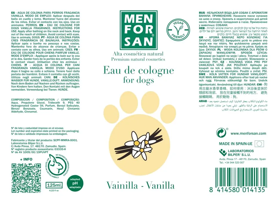 Menforsan Parfum pour animaux domestiques Vanille (125 ml) - immagine 2
