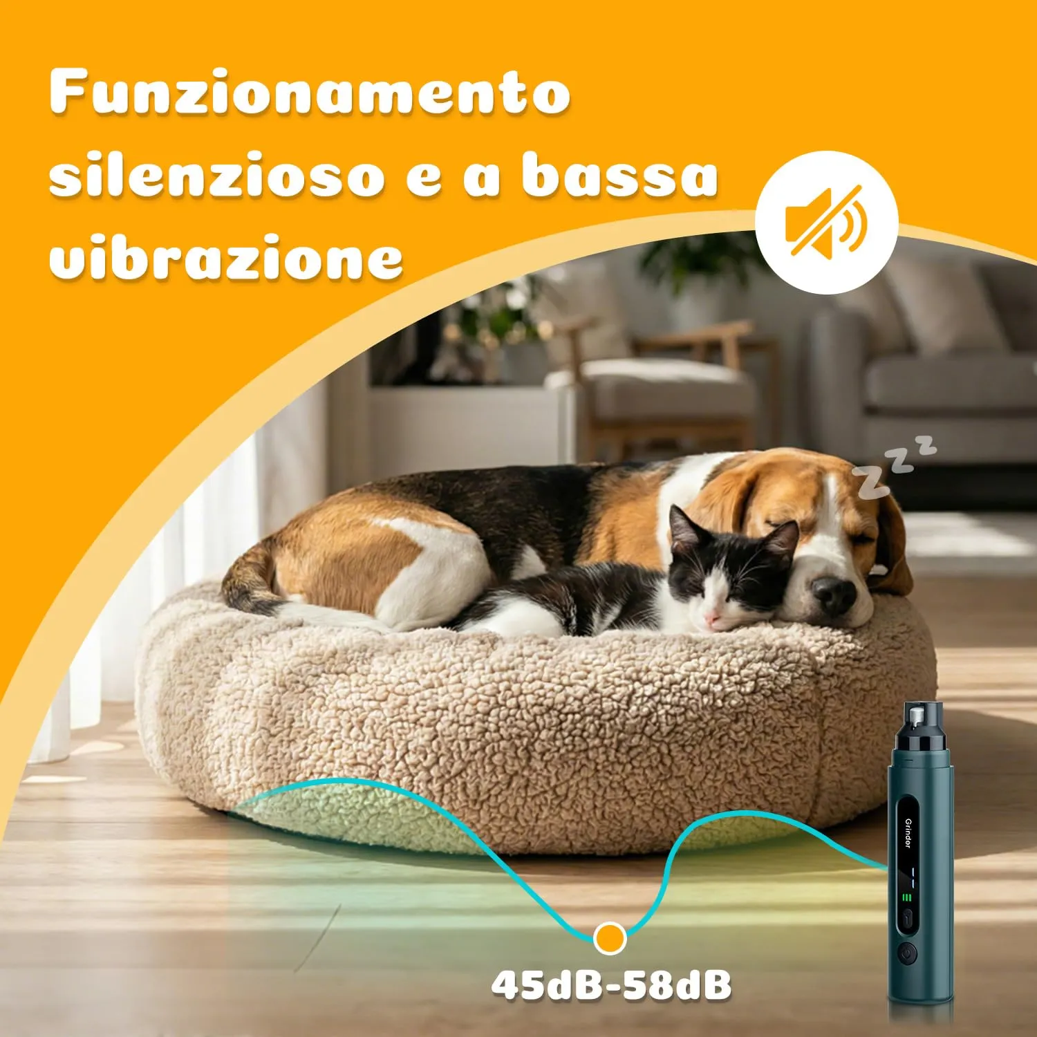 Wigearss Tagliaunghie Cani Elettrico Ricaricabile con 5 velocità e Luce LED - immagine 4