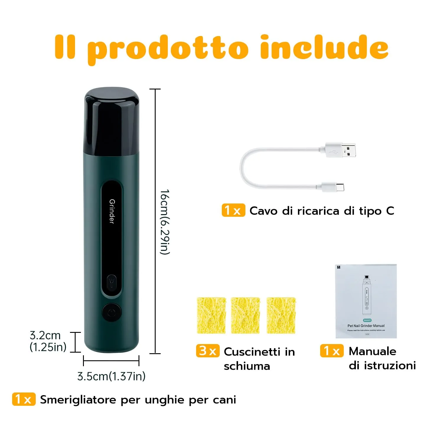 Wigearss Tagliaunghie Cani Elettrico Ricaricabile con 5 velocità e Luce LED - immagine 8