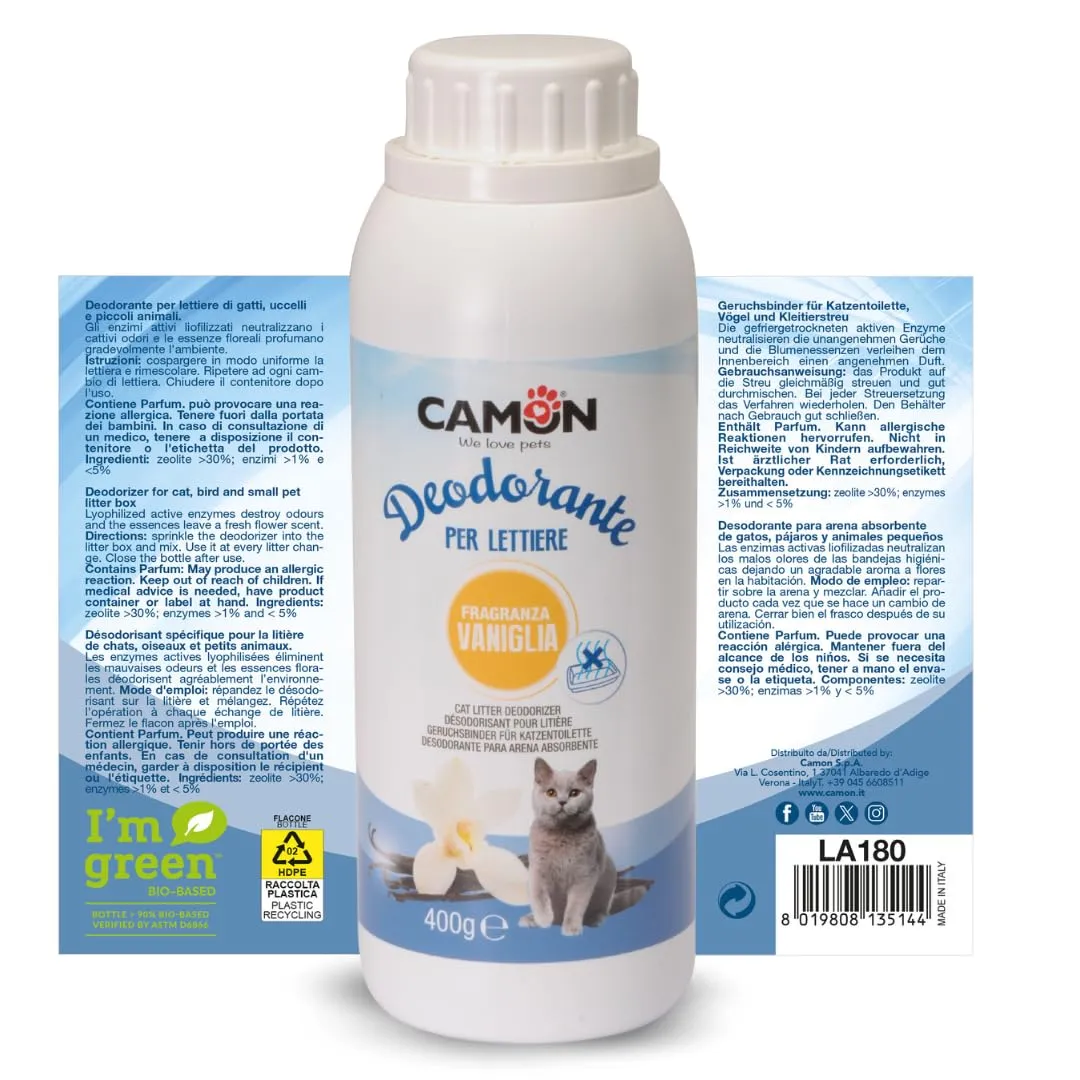 Camon Deodorante Lettiera Gatti con Essenza di Vaniglia, 400g - immagine 2