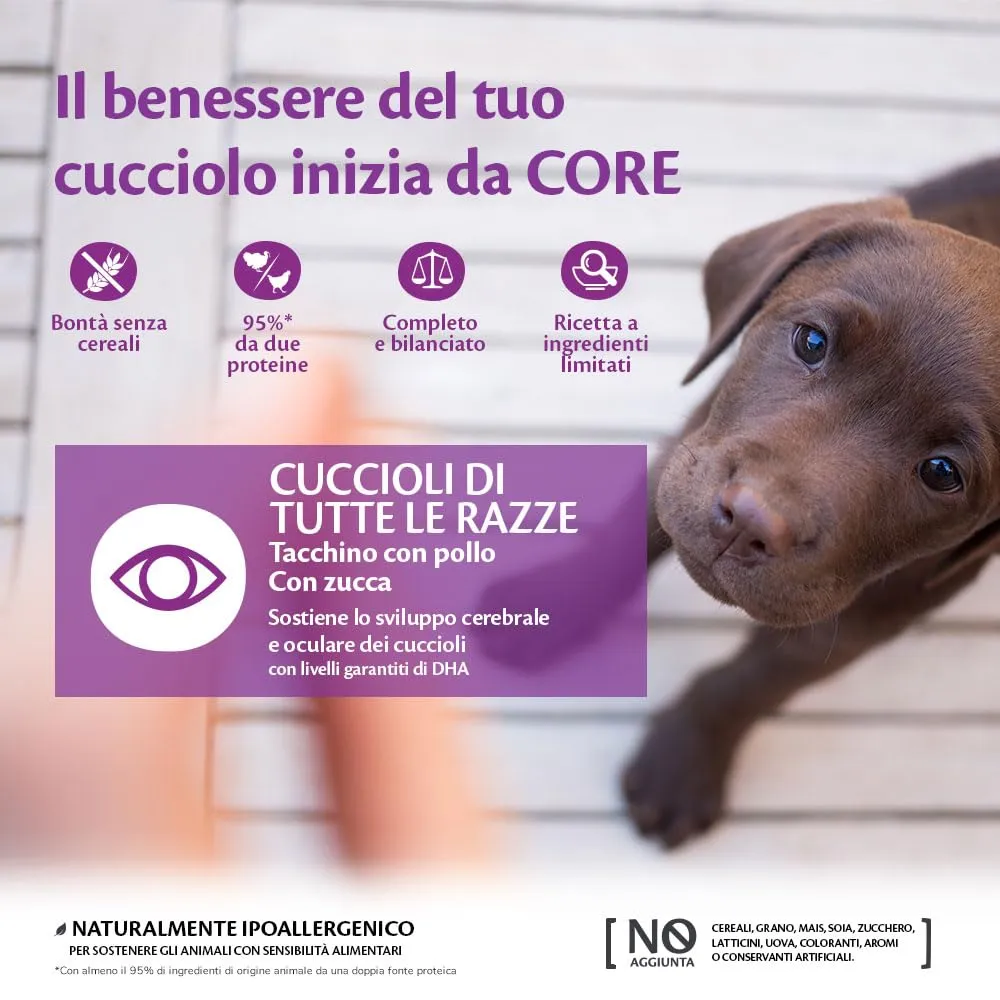 Wellness CORE 95% Pollo & Tacchino Cibo Umido Cani, 6 x 400g - immagine 3