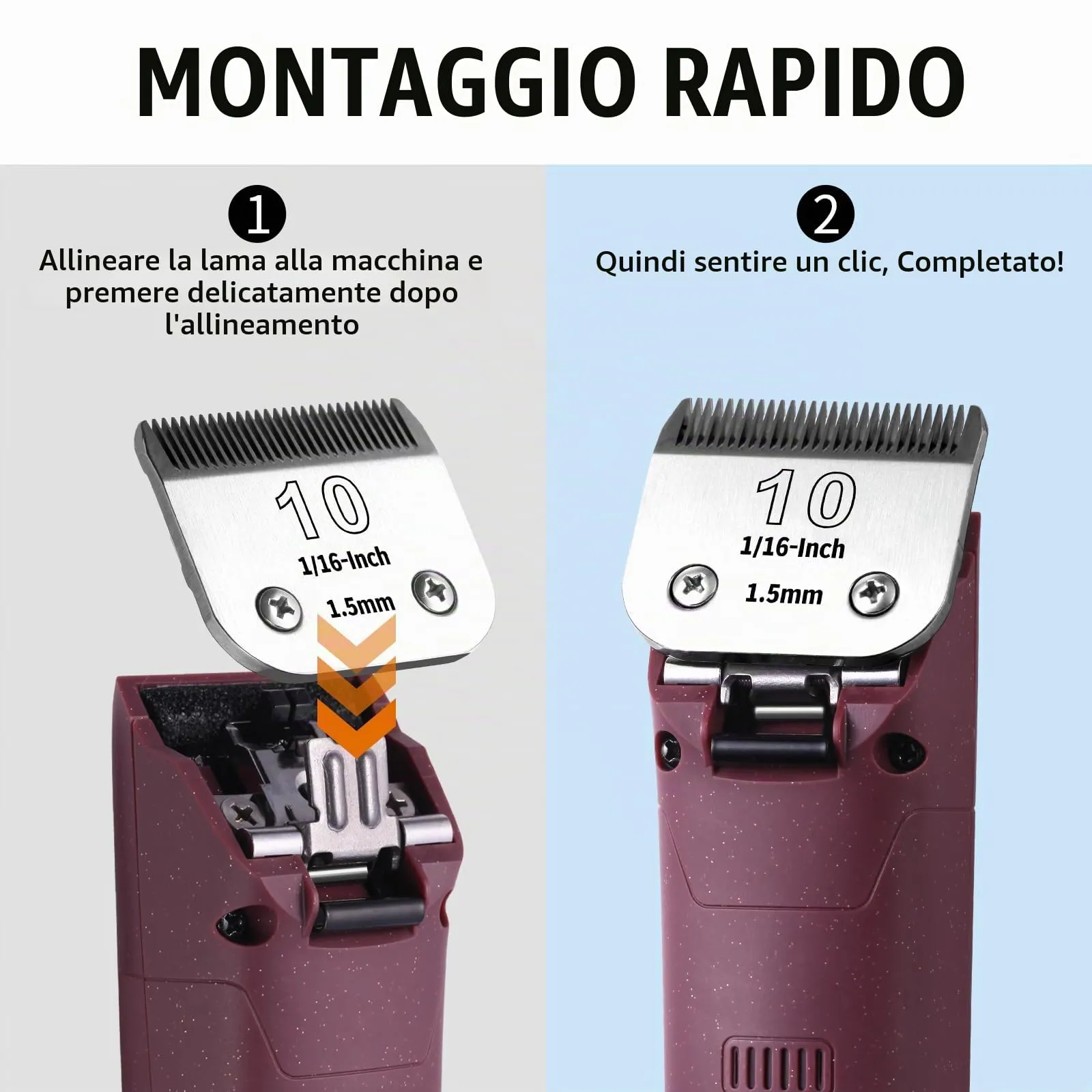 YAZIYIR Lame in acciaio inossidabile #40 per toelettatura cani, compatibili con Andis, Oster A5, Heiniger, Moser, Wahl, 0,25 mm, confezione da 3 - immagine 5