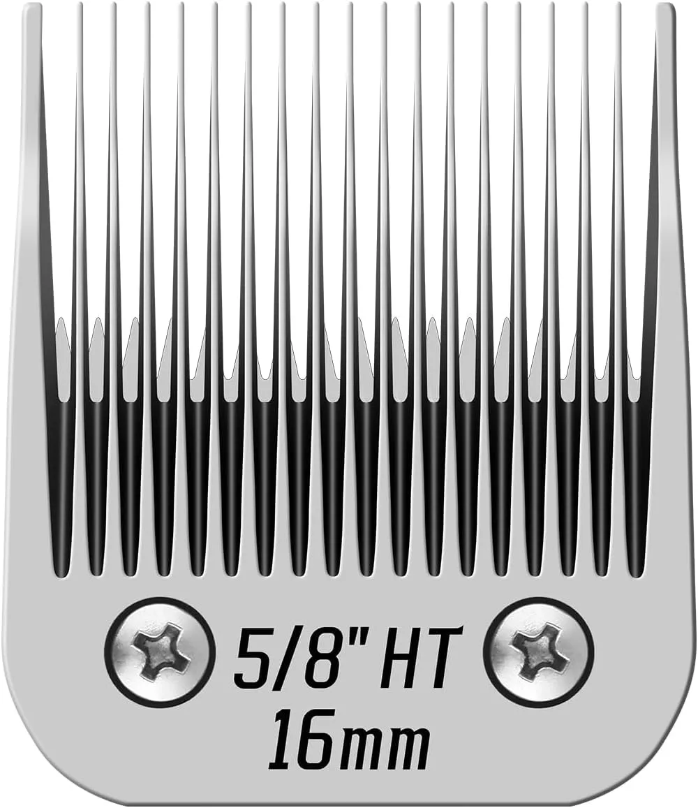 YAZIYIR Lame staccabili per tosatrice cani 5/8HT, compatibili con Andis, Oster A5, Wahl, Heiniger, Moser, lunghezza di taglio 5/8 pollici, acciaio inossidabile - immagine 1