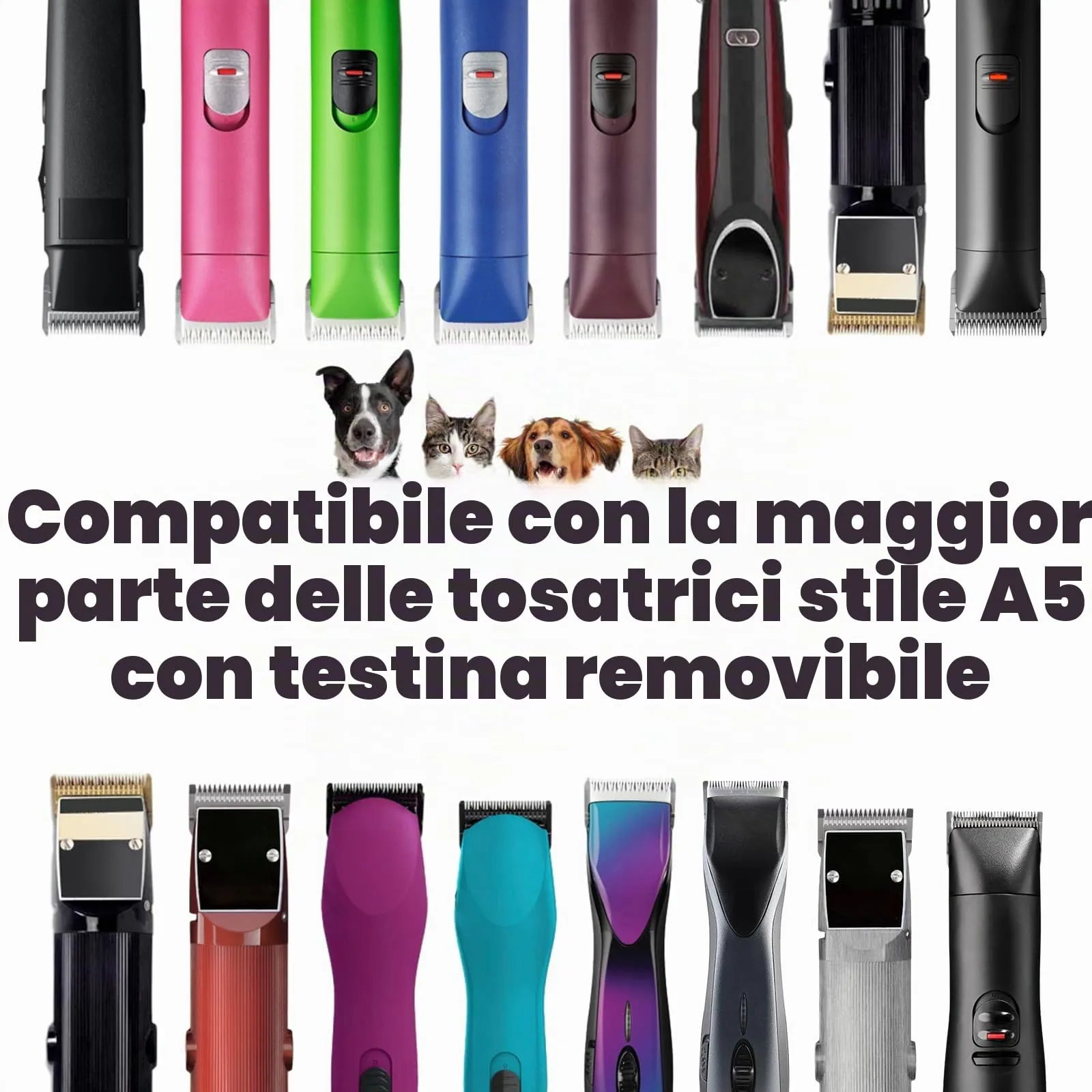 YAZIYIR Lame in acciaio inossidabile 5/8 (0,8 mm) compatibili con Andis, Oster A5, Heiniger, Moser e Wahl KM10 - immagine 6