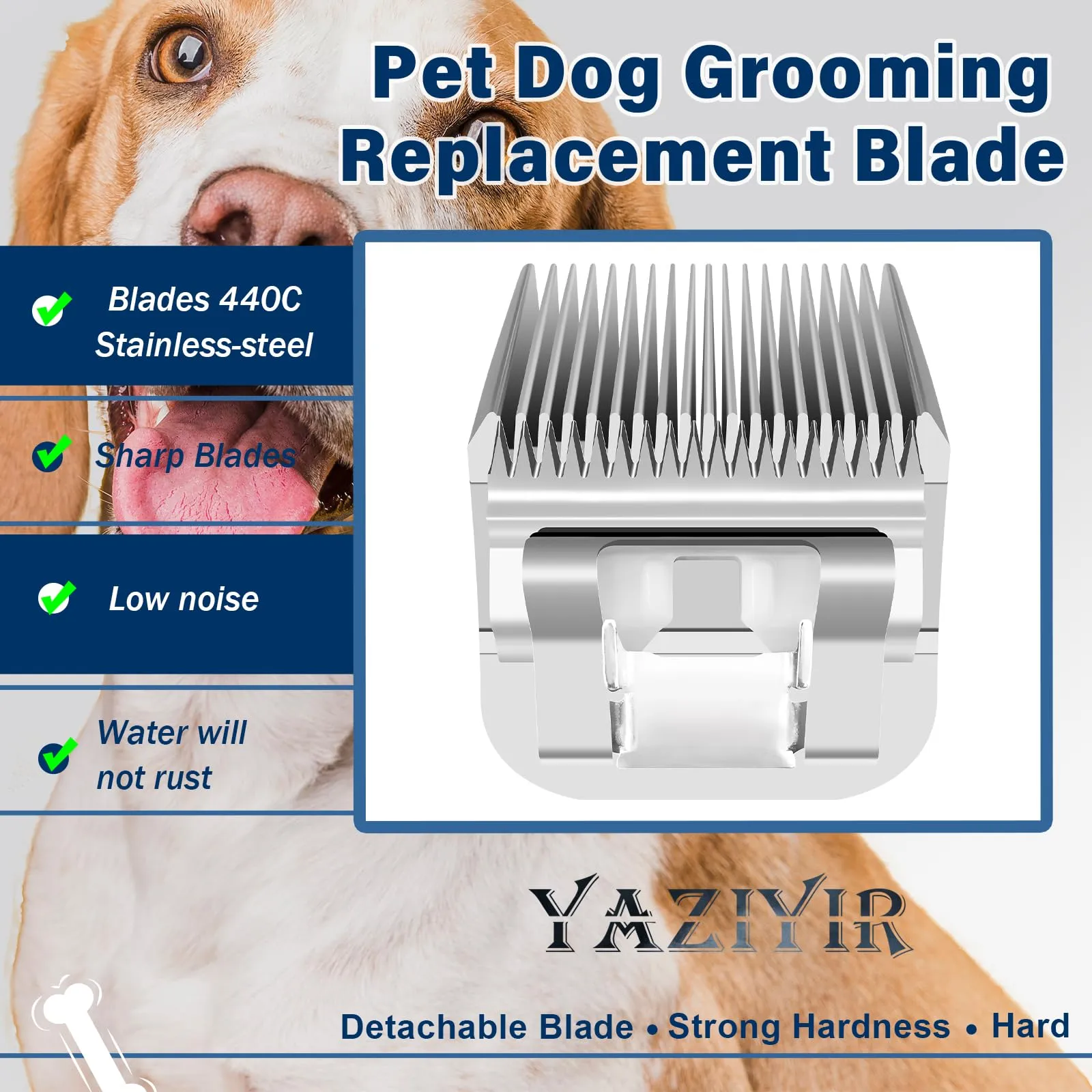 YAZIYIR Lame in Acciaio Inossidabile 3/4HT (19mm) per Toelettatura Cani, compatibili con Heiniger, Moser Max 50, Andis, Oster A5, Wahl - immagine 2