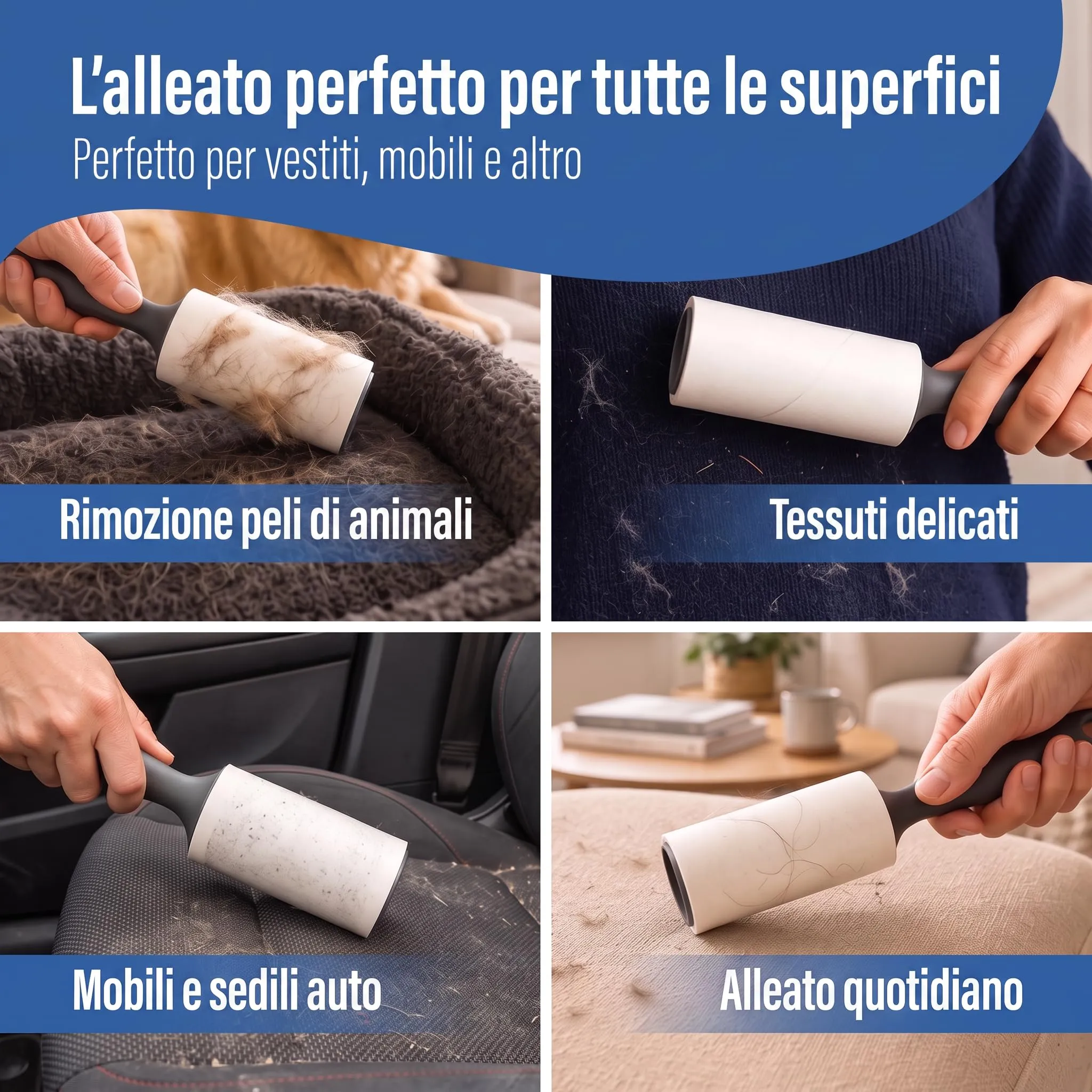 TiefenRein Rullo Adesivo Peli Domestici e Indumenti - Set 12 (1080 Fogli) - immagine 5