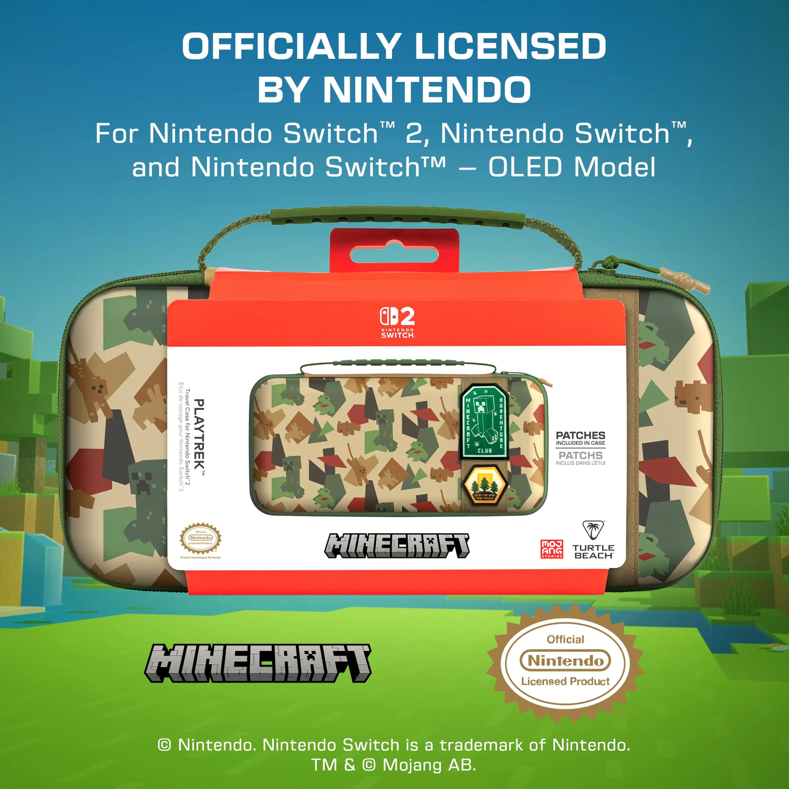 Turtle Beach PlayTrek Custodia da viaggio Minecraft Great Outdoors per Nintendo Switch 2 - immagine 2