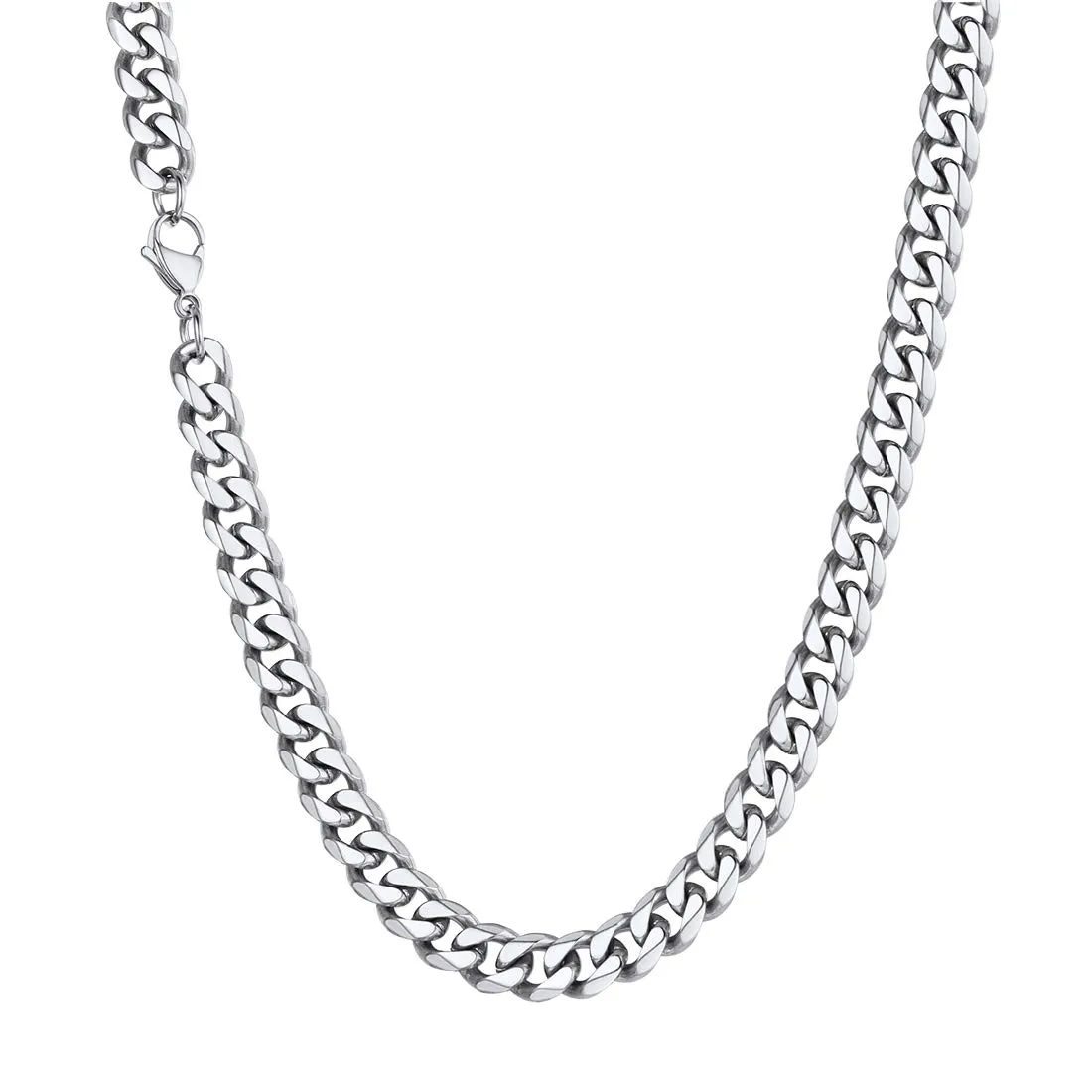 U7 Collana Uomo Catena Cubana in Acciaio Inossidabile, 9 mm x 56 cm - immagine 1