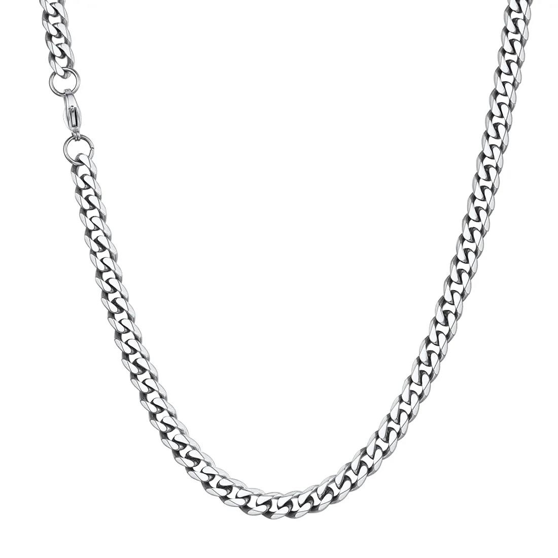 U7 Collana Uomo Catena Cubana in Acciaio Inossidabile 6 mm, 76 cm - immagine 1