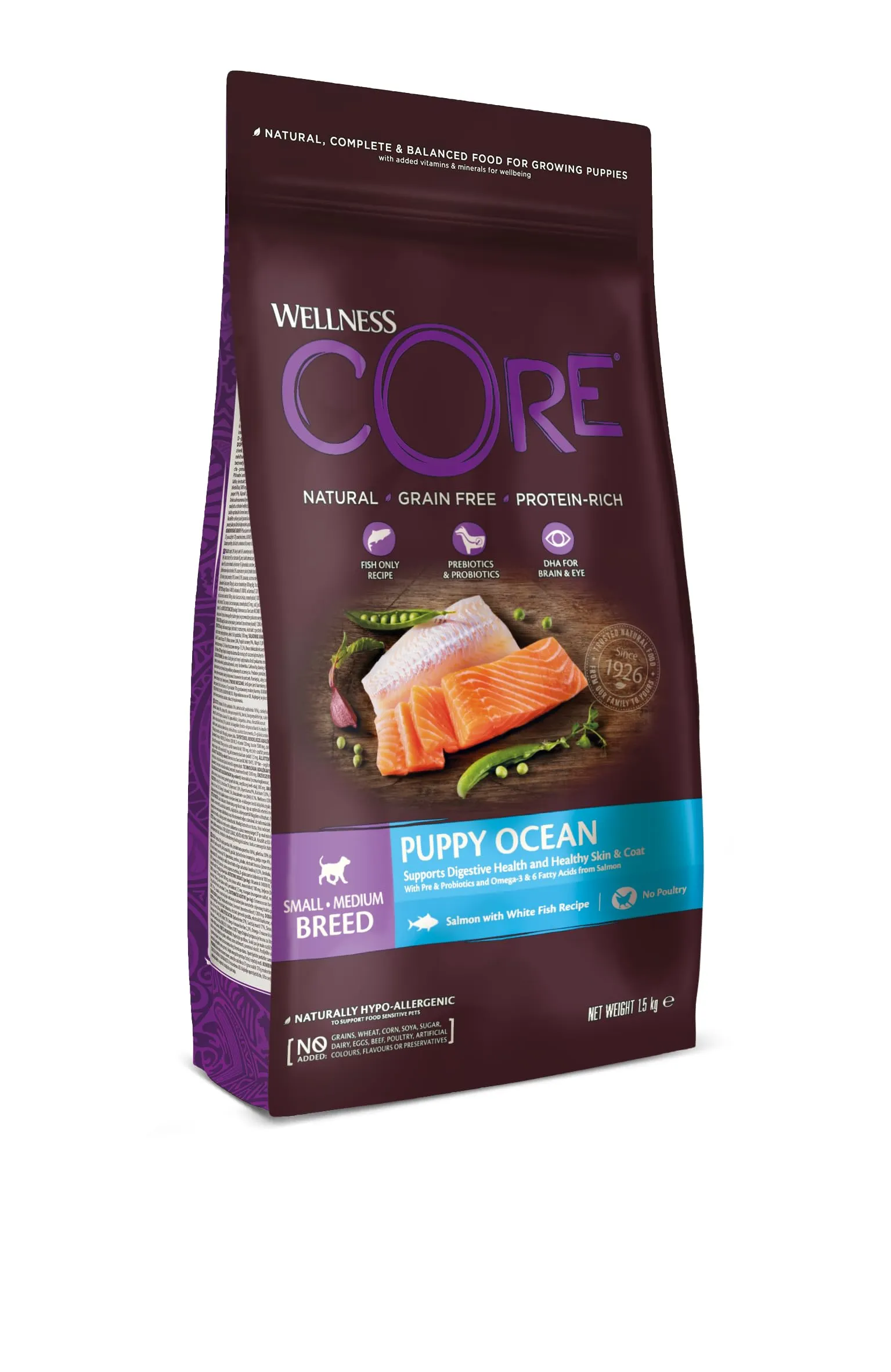 Wellness CORE Puppy Ocean Salmone & Pesce Bianco, 1.5kg - immagine 1