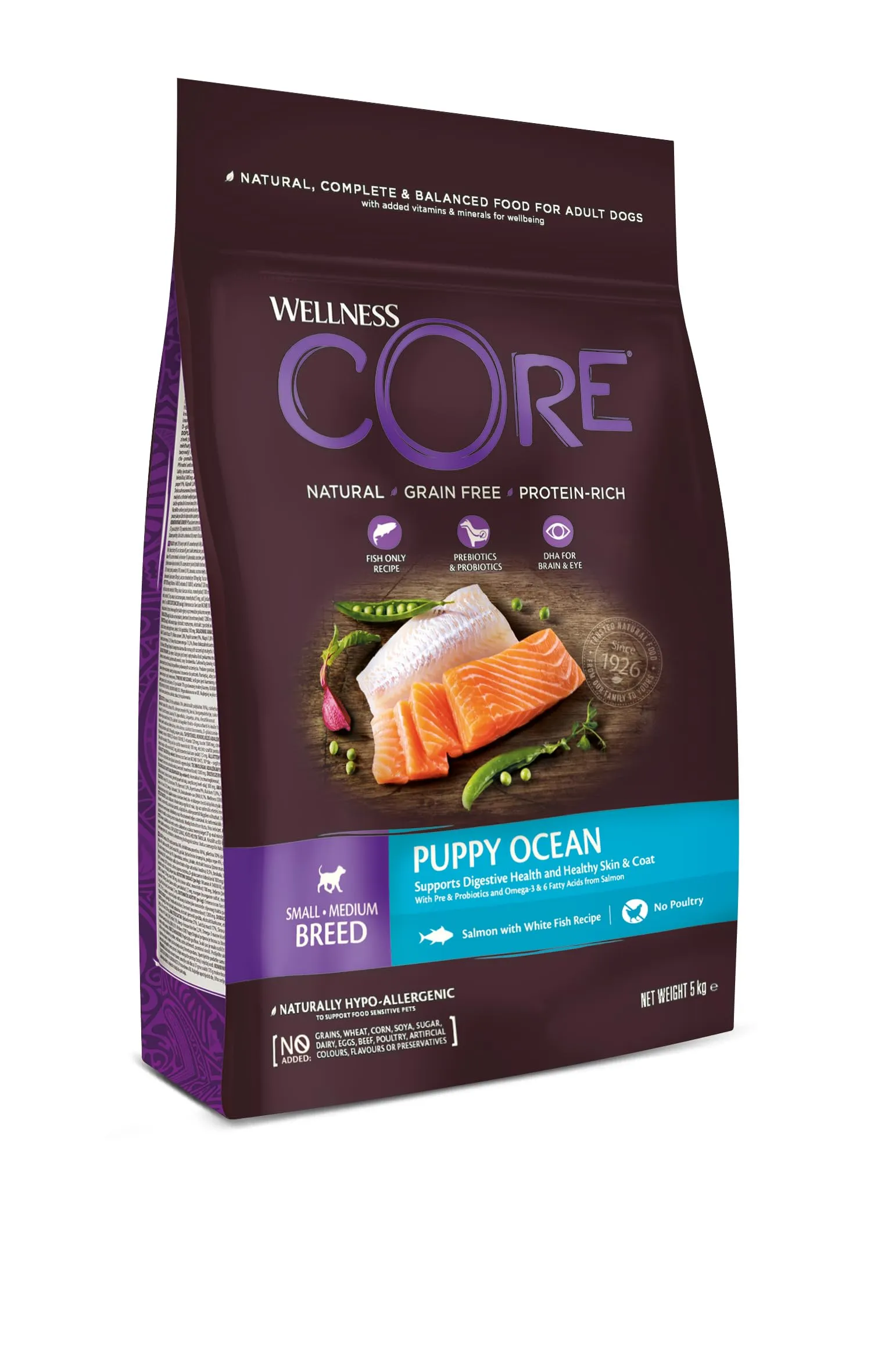 Wellness CORE Puppy Ocean Salmone & Pesce Bianco, 5kg - immagine 1