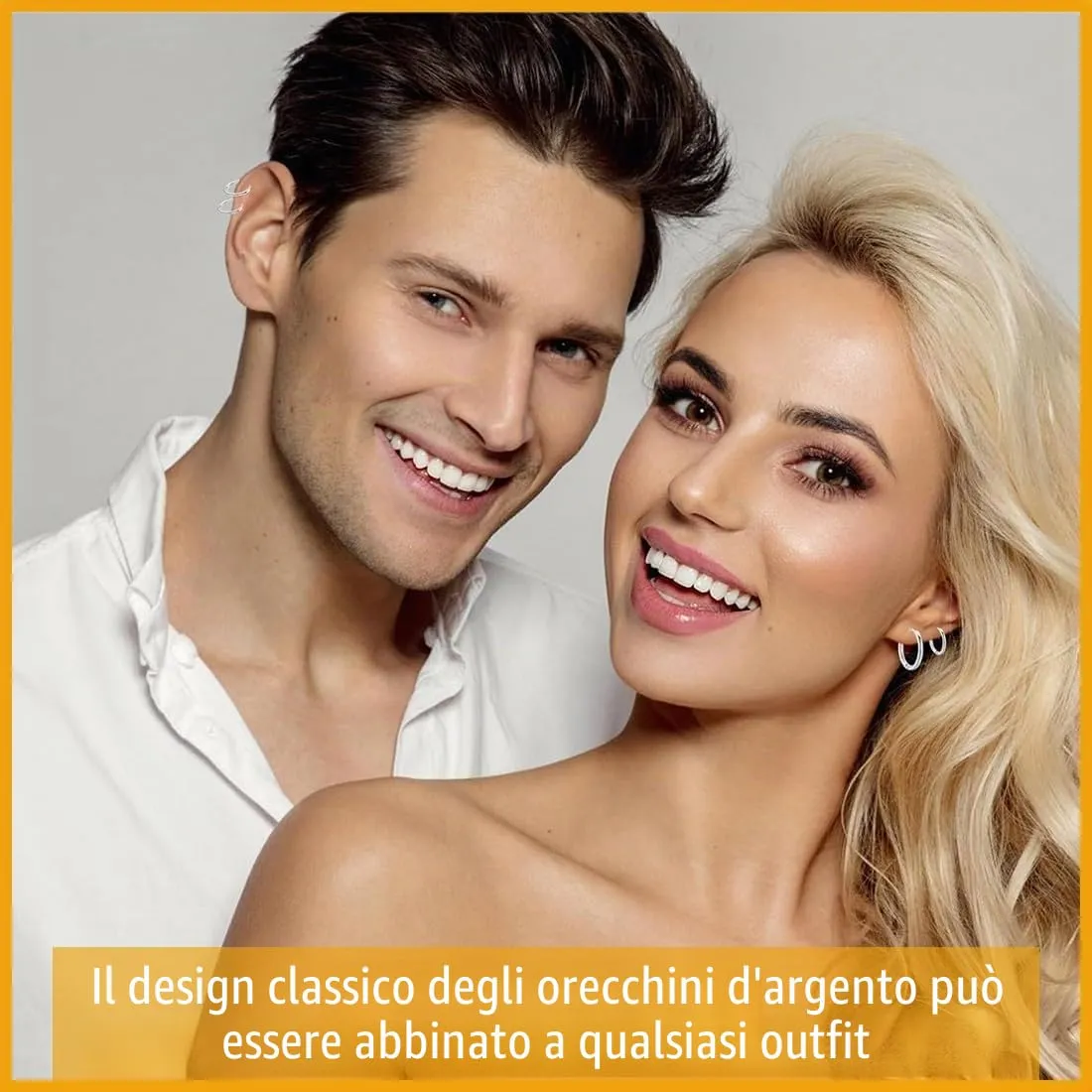 GNALIA Orecchini a Cerchio in Acciaio Inossidabile, Set da 7 Paia, Argento, 8/10/12/14/16/18/20mm - immagine 4