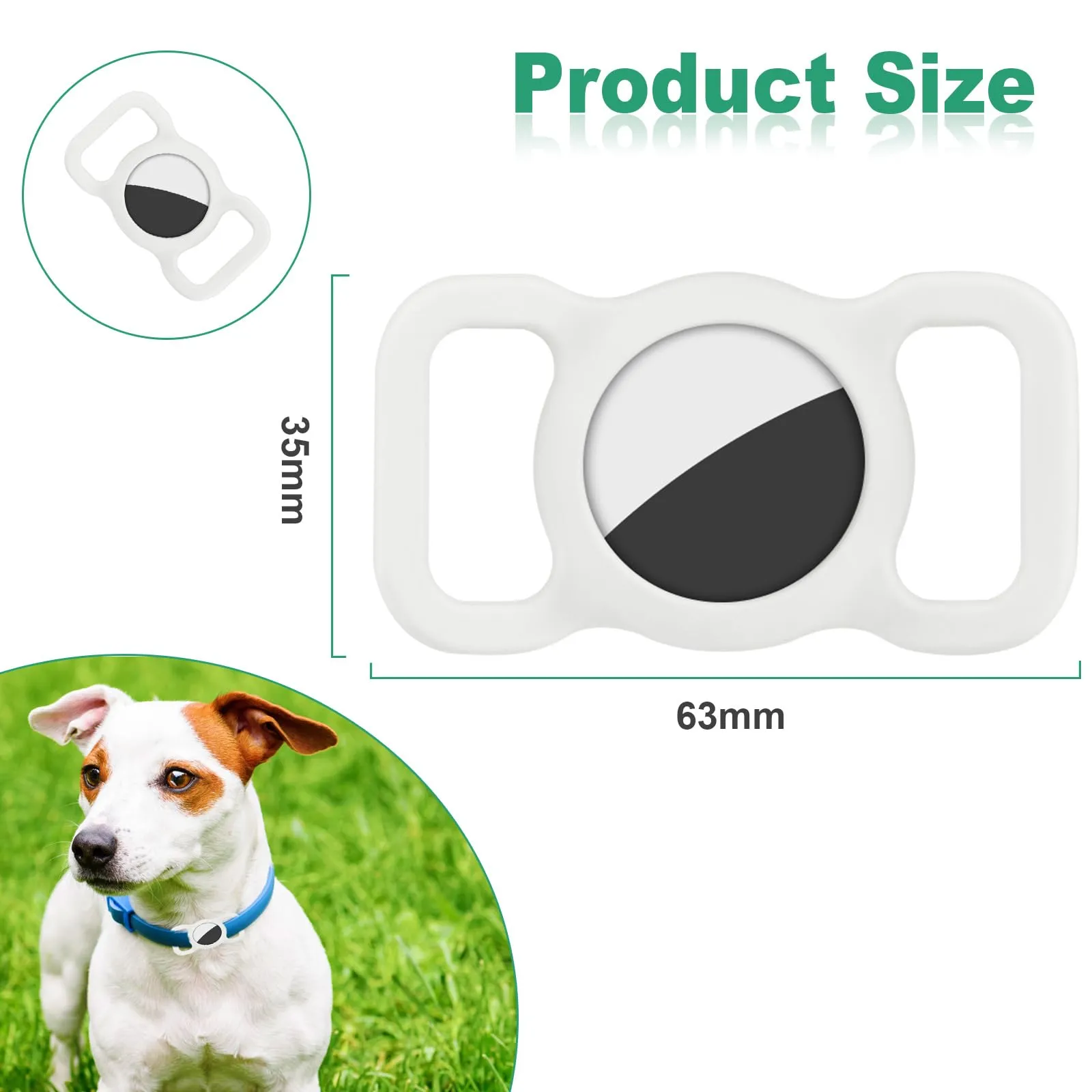 Ainiv Custodia in Silicone per Airtag per Cani e Gatti, Verde Fluorescente - immagine 3