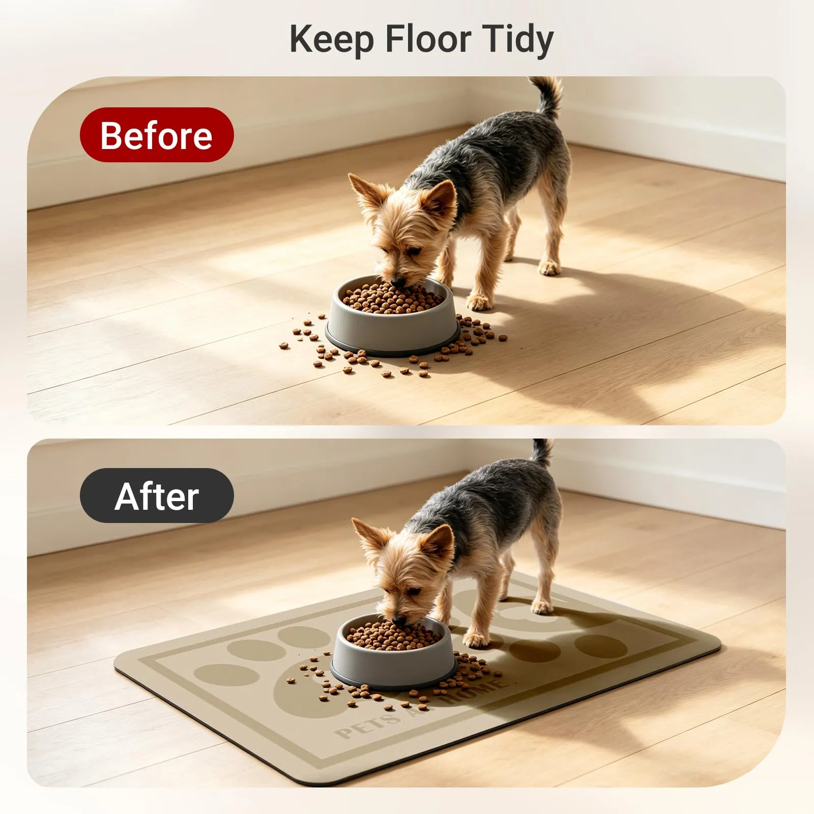 ZICRO Tappetino Alimentazione per Animali Domestici, Beige, 60x90cm - immagine 3