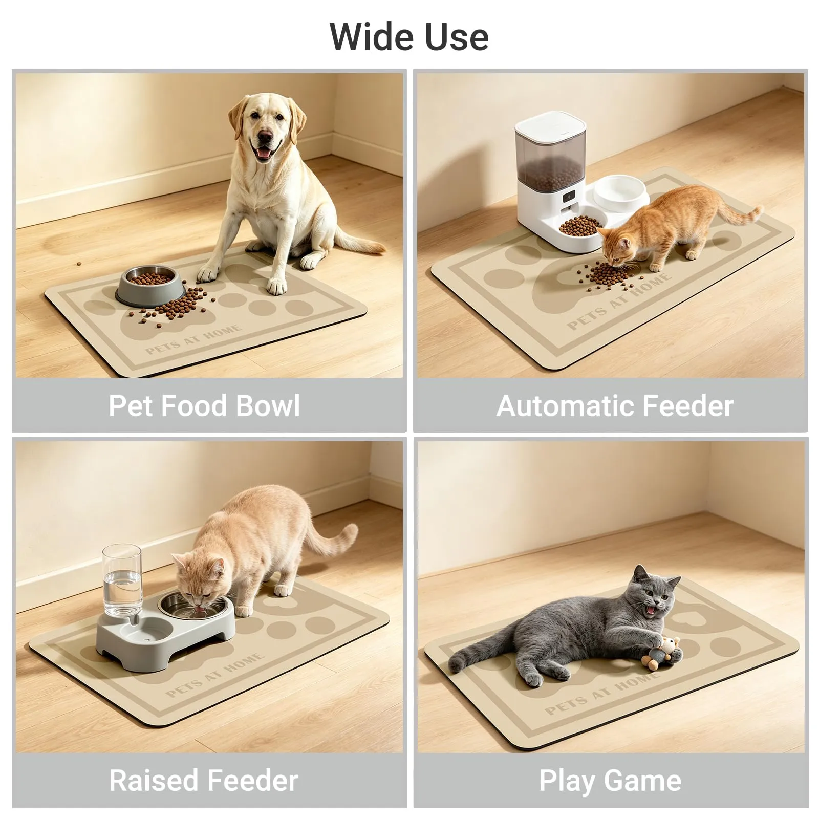 ZICRO Tappetino Alimentazione per Animali Domestici, Beige, 60x90cm - immagine 6