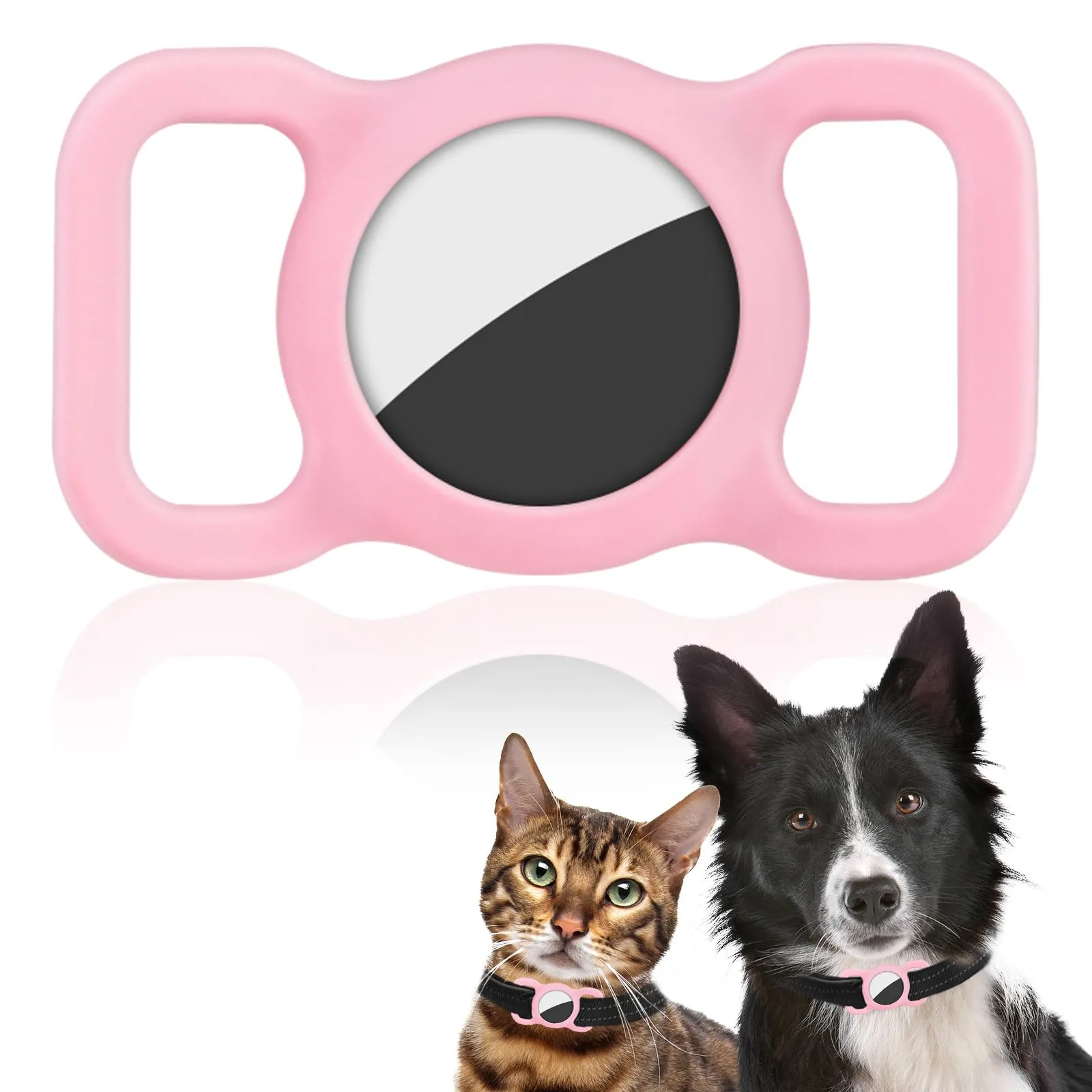 Ainiv Portachiavi per Airtag per Cani e Gatti in Silicone, Rosa - immagine 1