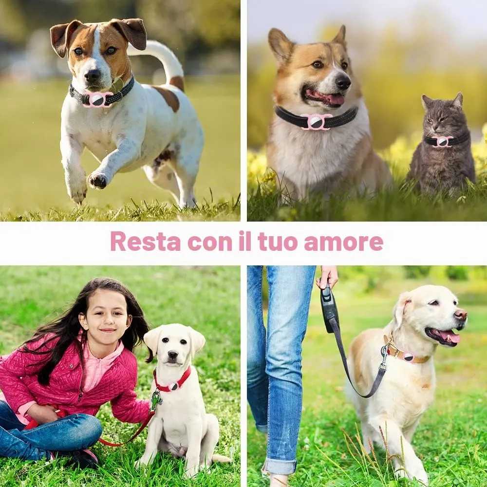 Ainiv Portachiavi per Airtag per Cani e Gatti in Silicone, Rosa - immagine 7