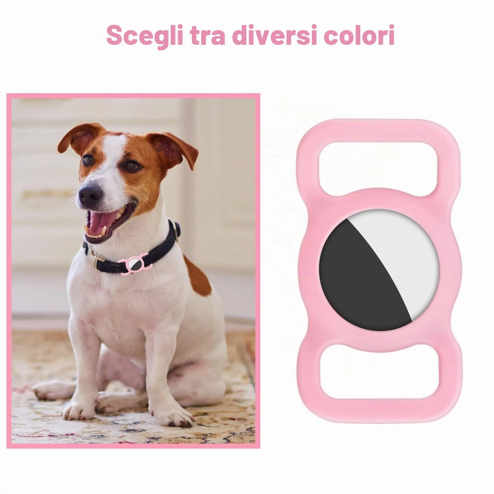 Ainiv Portachiavi per Airtag per Cani e Gatti in Silicone, Rosa - immagine 8