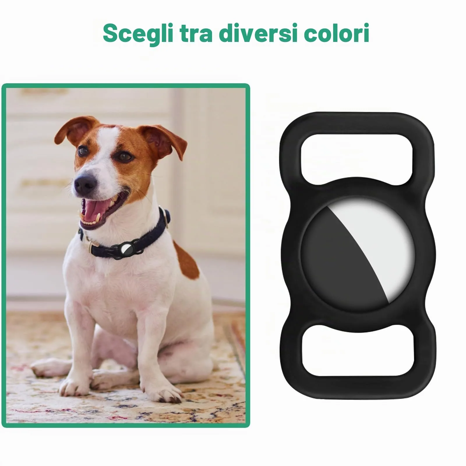 Ainiv Custodia in Silicone per Airtag per Cani e Gatti, Nero - immagine 8