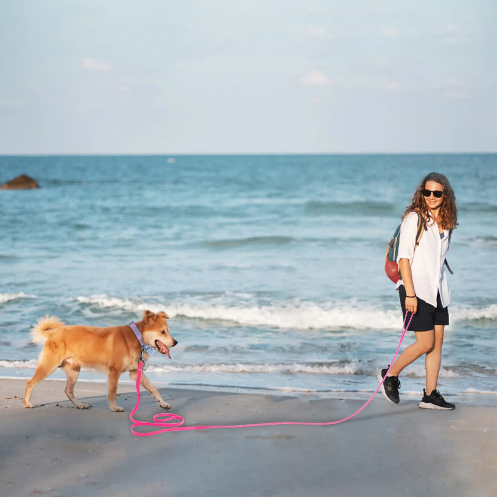 Wolfone Guinzaglio per cani da addestramento, 9m, Rosa - immagine 6