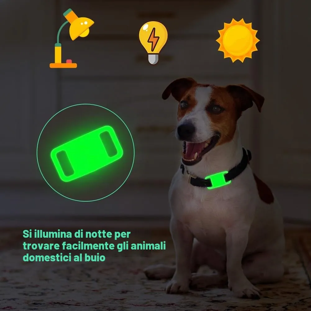 Ainiv Custodia Protettiva Impermeabile in Silicone per Airtag per Cani e Gatti - Verde Luminoso - immagine 2