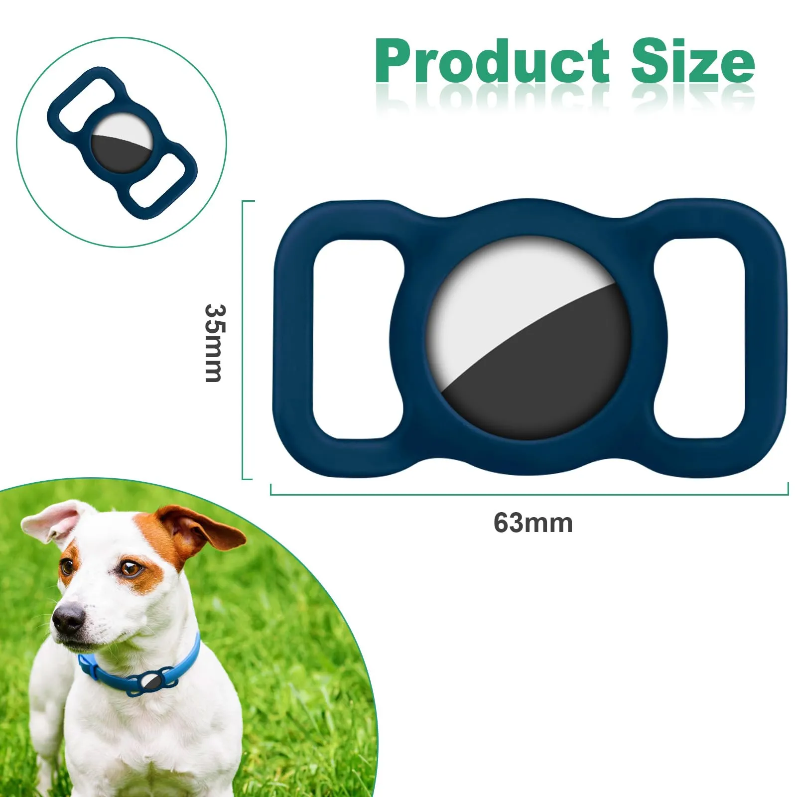 Ainiv Portachiavi per Airtag per Cani, Blu - immagine 2