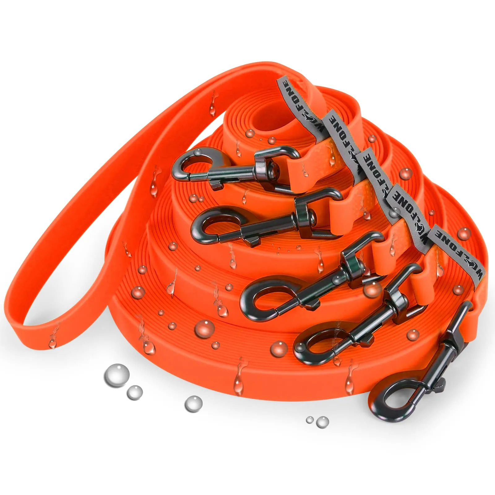 Wolfone Guinzaglio per cani da addestramento, 3m, Arancione - immagine 2