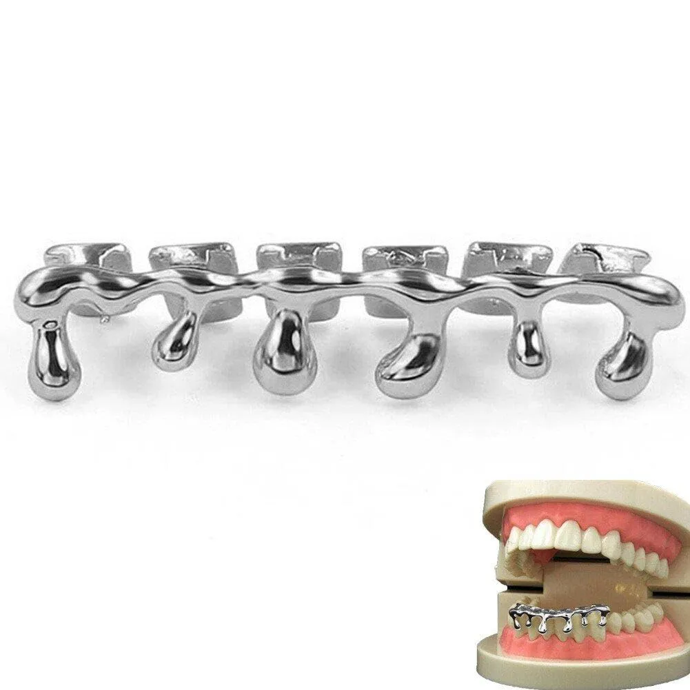 Sanfly Hip Hop Grillz Teeth with Mouthpiece, Light Yellow - immagine 1